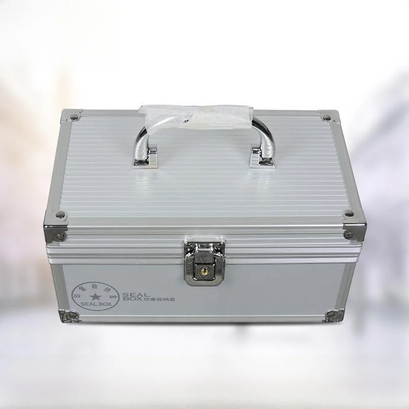 Portable Lockable Stamp Box Financial Seal Storage Case Unit Official Stamp Preservation Box Home Organization Accessories
