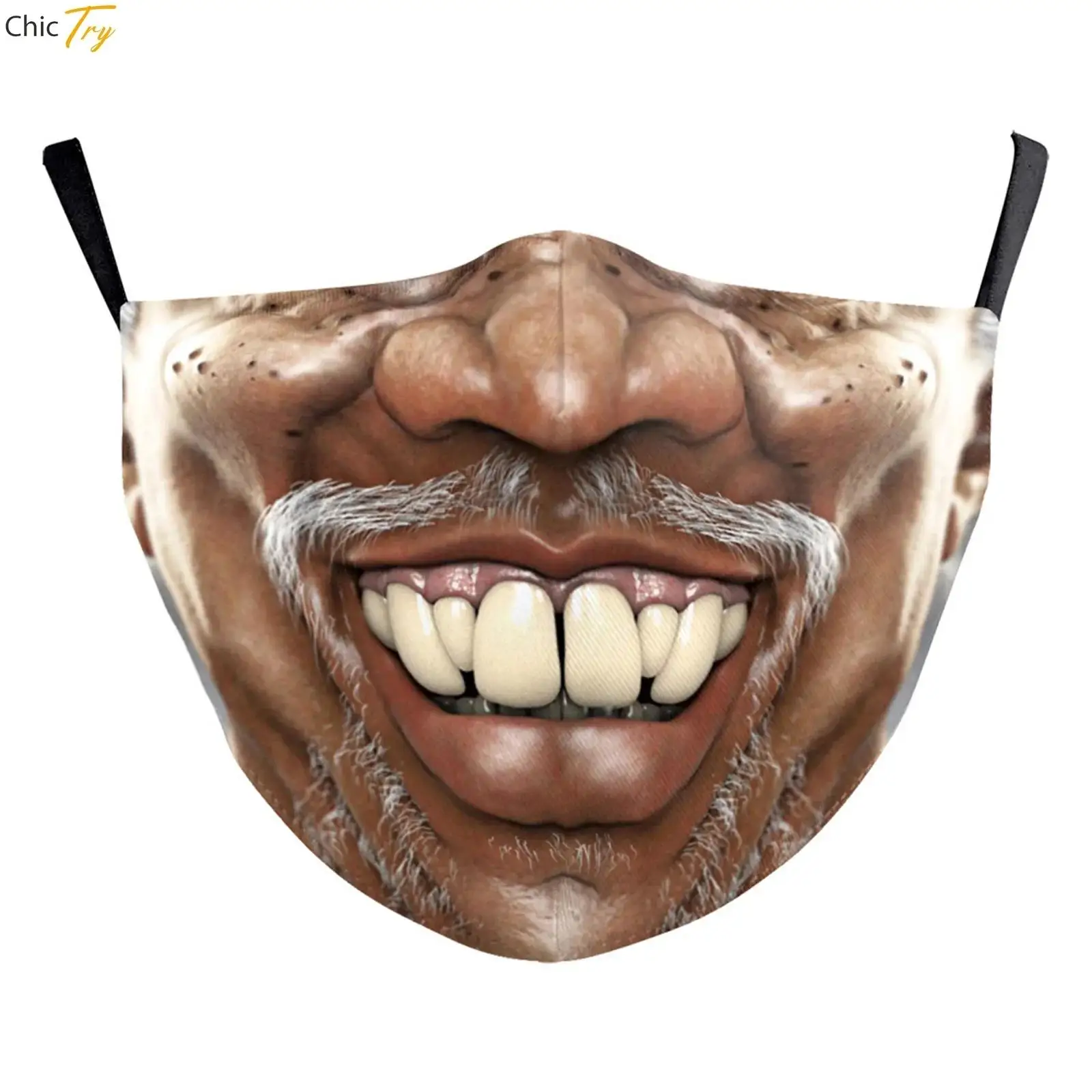 

Unisex 3D Mask Funny Facial Expression Imitation Creative Mask Anti-Dust Face Mask Halloween Costume Funny Women Men Mouthmask
