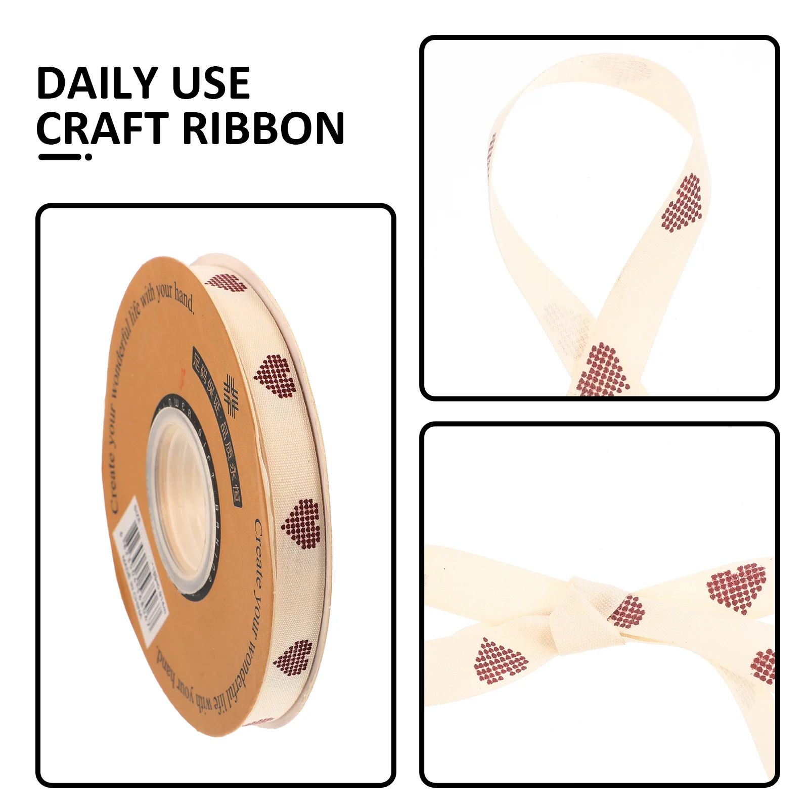

1 Roll Cuttable Diy Present Decorative Craft Festival Gift Wrapping Valentine'S Day Package Ribbon Supplies Non-Fading Polyester