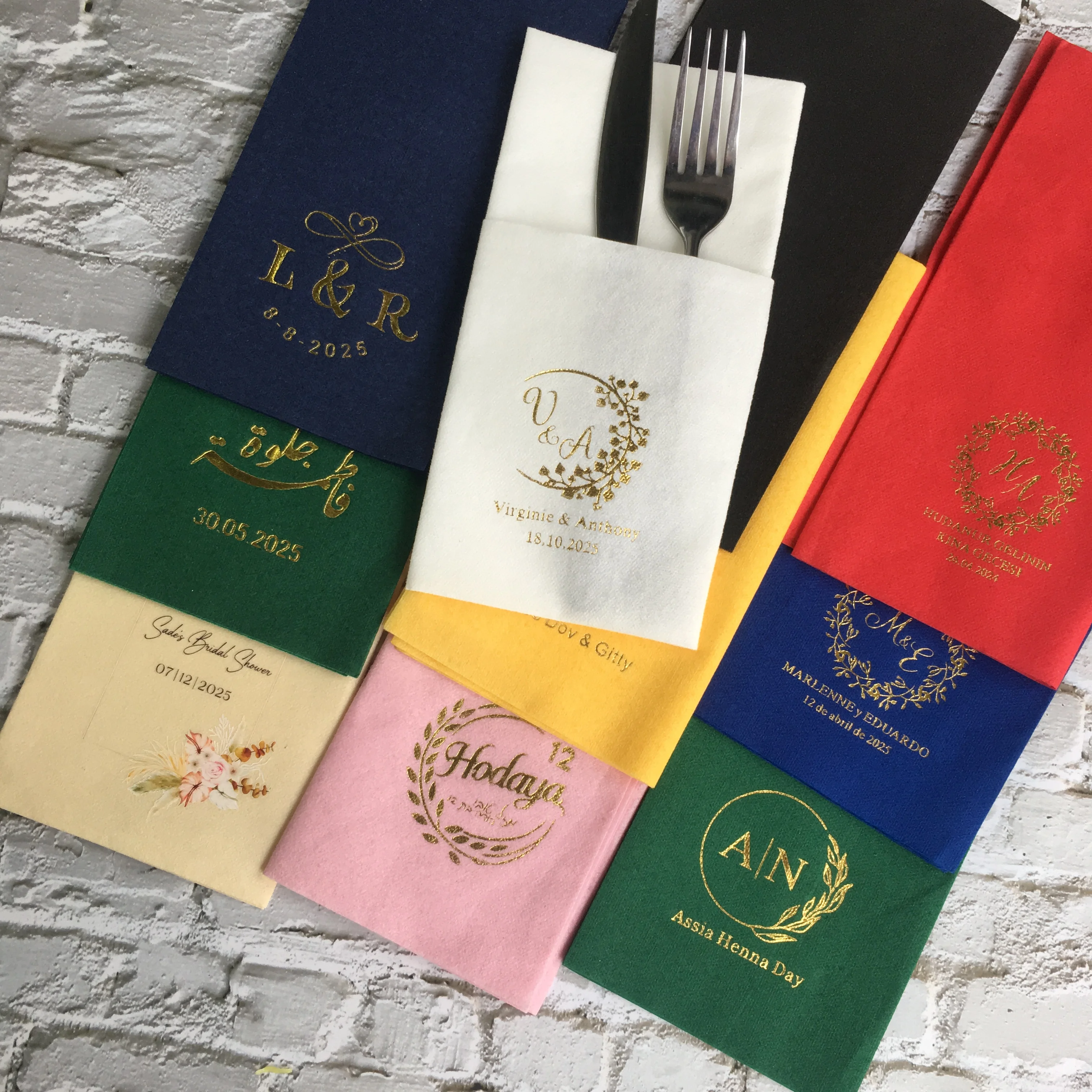 90 قطعة مناديل الزفاف الشخصية، مناديل كوكتيل مونوغرام، مناديل زفاف مخصصة، مناديل كوكتيل الزفاف، زفاف بسيط #5