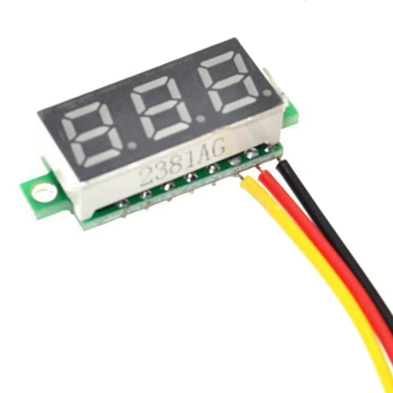 Mini DC Voltmeter Display 3-Wire DC 0-100V Voltage Tester 50PCS 0.28 Inch LED Panel 4 Colors Combined