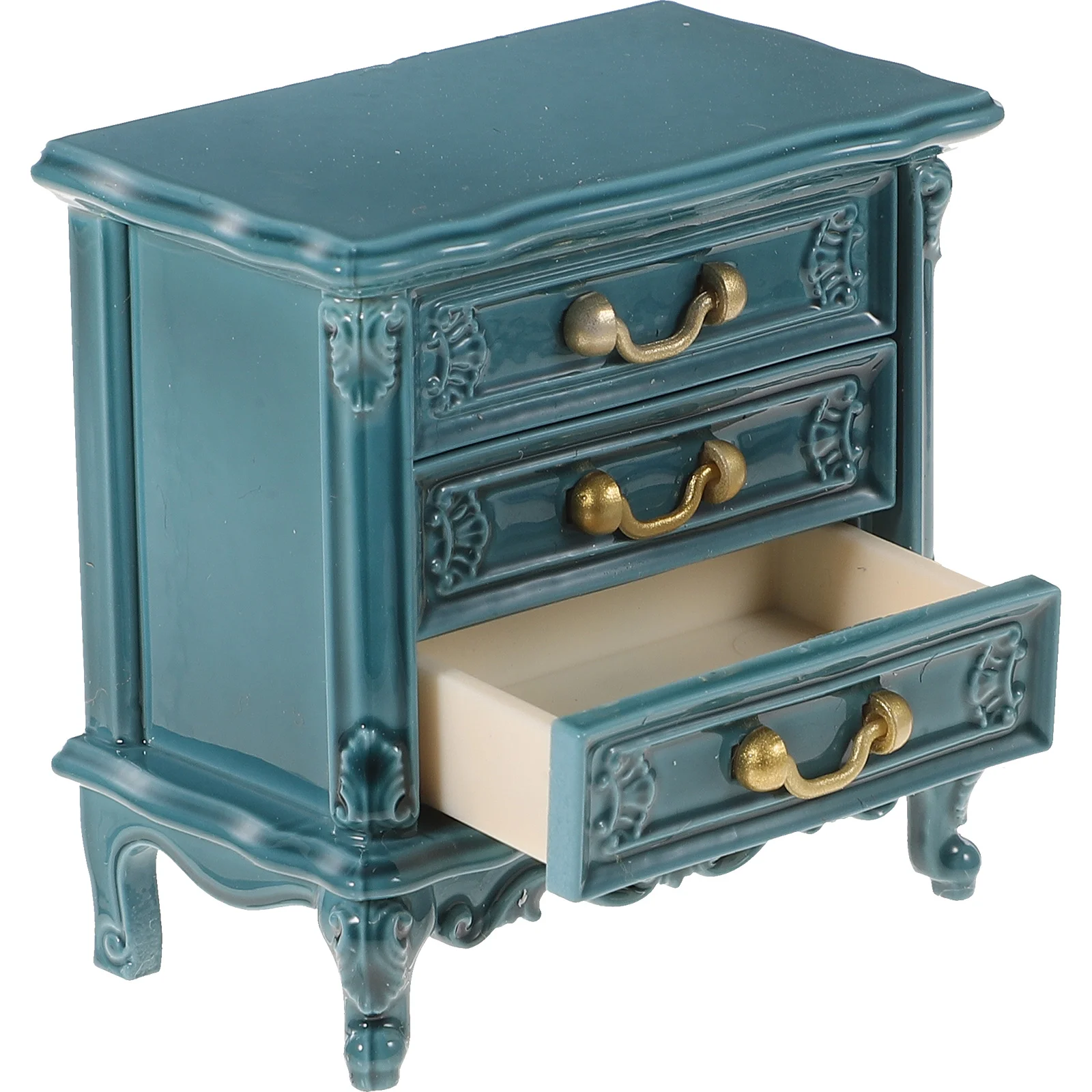 

Mini Chest of Drawers Exquisite Furniture Dresser with Dressers Cabinet Toy House Display Decorate