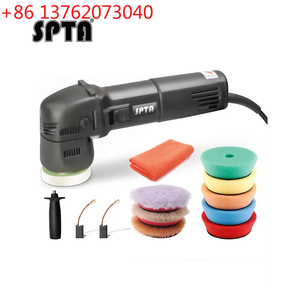 SPTA Orbital Car Polisher 3 Inch 10mm/780W Variable Speed Orbit Dual Action Polisher Auto Detailing Tools With DA Polishing Pads