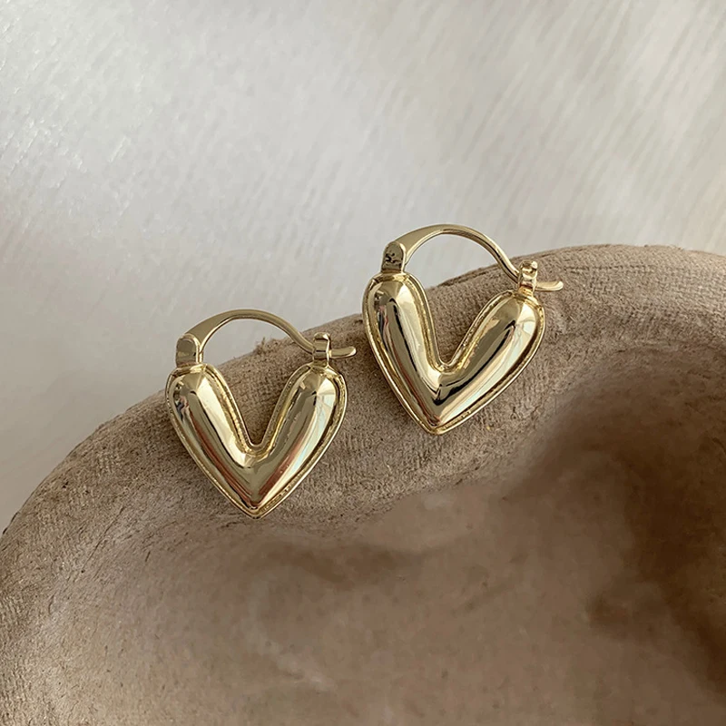 Pendientes de tuerca con forma de corazón para mujer, aretes colgantes de amor, joyería de gota Simple, elegante, coreano, de lujo, 2023