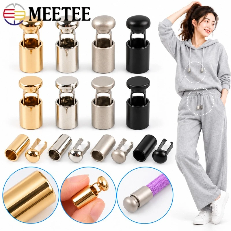 20/30/50Pcs 11mm Mini Stopper Metal Buckles Sweatpants Drawstring Cord Lock Clasp Pendant Hanging Rope Clip Buckle DIY Hardware