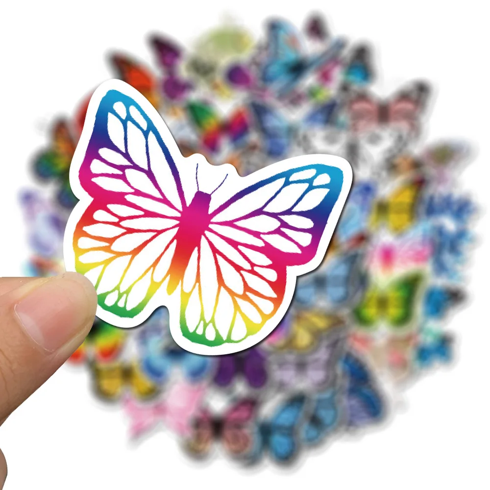 50 Pcs Butterfly Stickers|Butterfly Waterproof Vinyl Stickers for Water Bottles Cup Laptop Refrigerator Luggage Computer Mobile