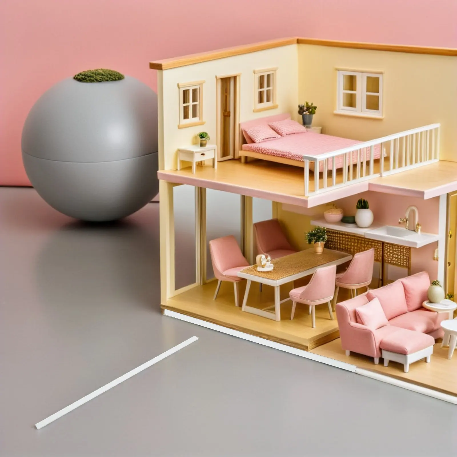 

4Pcs Miniature Dollhouse Plastic Trim Molding 8.86 Long Tiny Wall Border Strip Skirting Floorboard Strip for Mini House Decor