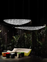 Art Deco K9 Crystal Series Moon Boat LED dimmerabile cromato lampadario illuminazione sospensione apparecchio Lampen per soggiorno