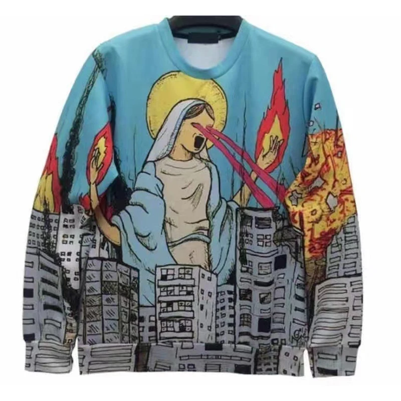 

Street Exaggerated Graffiti Men's Hoodie Harajuku Fashion Long Sleeve Sweatshirt Women 3D Print Fun Graphic Autumn Casual Hoodie