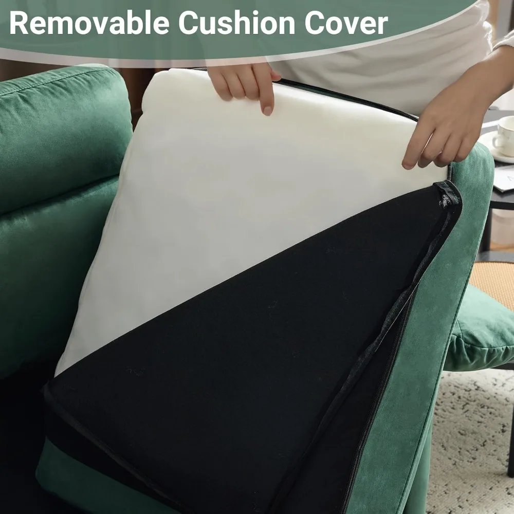 أريكة صغيرة بمقعدين، مقعد محبب صغير 48.8 مع تنجيد قيلولة من جلد الغزال لغرفة المعيشة، مقعد مريح للجلوس مقعد الحب لـ S