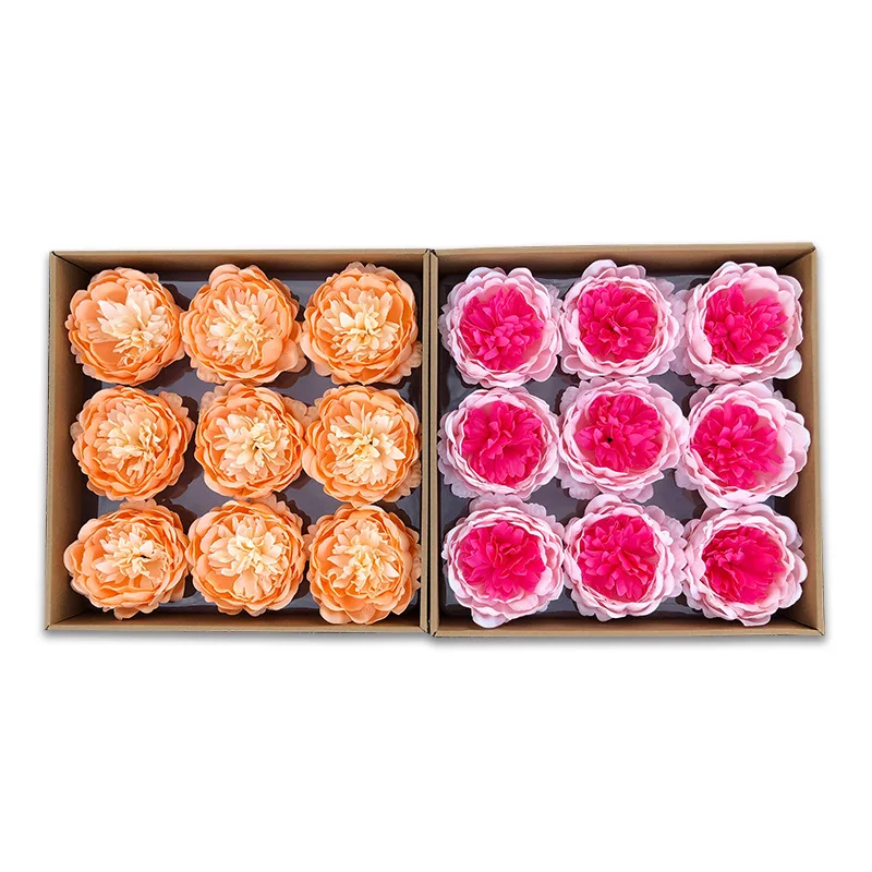 10x7.5cm 9/18/27pcs Big Poeny head Soap flower DIY floral gift for wife mother Birthday Valentine wedding Xmas new year home dec