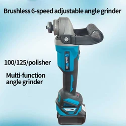 Brushless Lithium Angle Grinder, cortador multi-função, polidor, moedor de mão recarregável