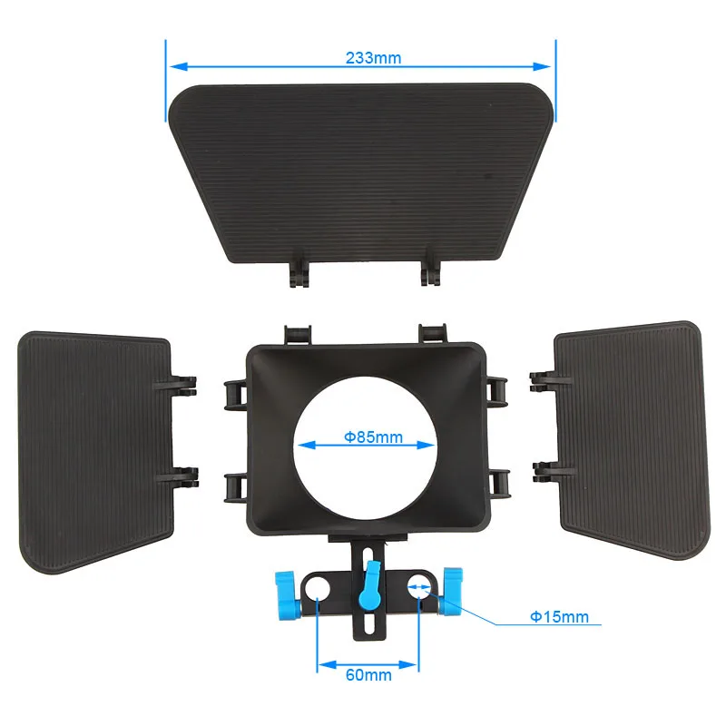 Camera Lens Hood for Canon EOS 70D 7D2 5D2 5DIII 6D D700 D800 DSLR Rig Matte Box 15mm Rail Rod Support System Accessories