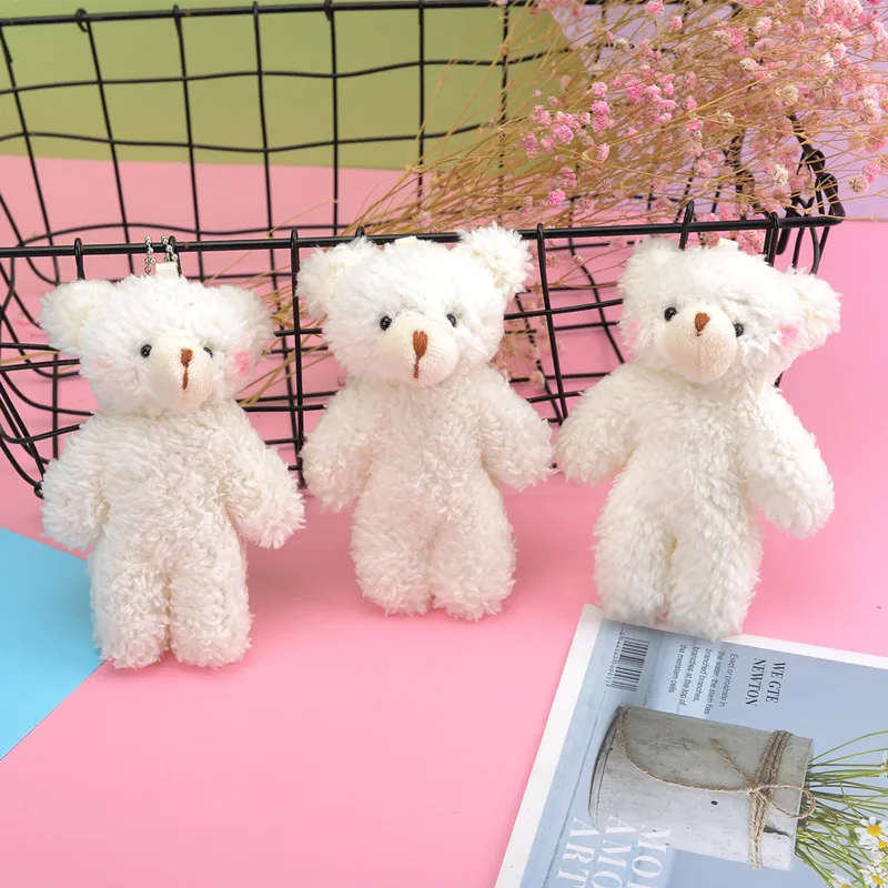 Pearl Velvet Blush Bear Kawaii Mini Cute  Plush Chain Toys Soft Cotton Key Chain  Gifts For Girls And Kids