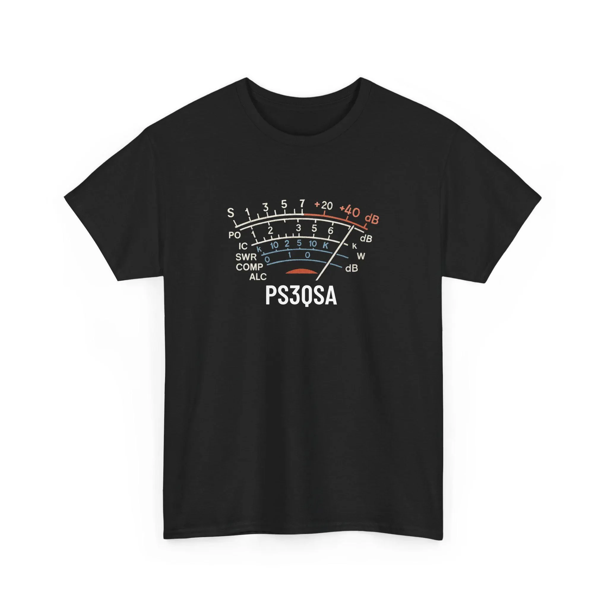Personalized Ham Radio S-Meter T-Shirt Custom Call Sign Tee Amateur Radio Gift Retro SWR DB Dial Shirt for Radio Operators