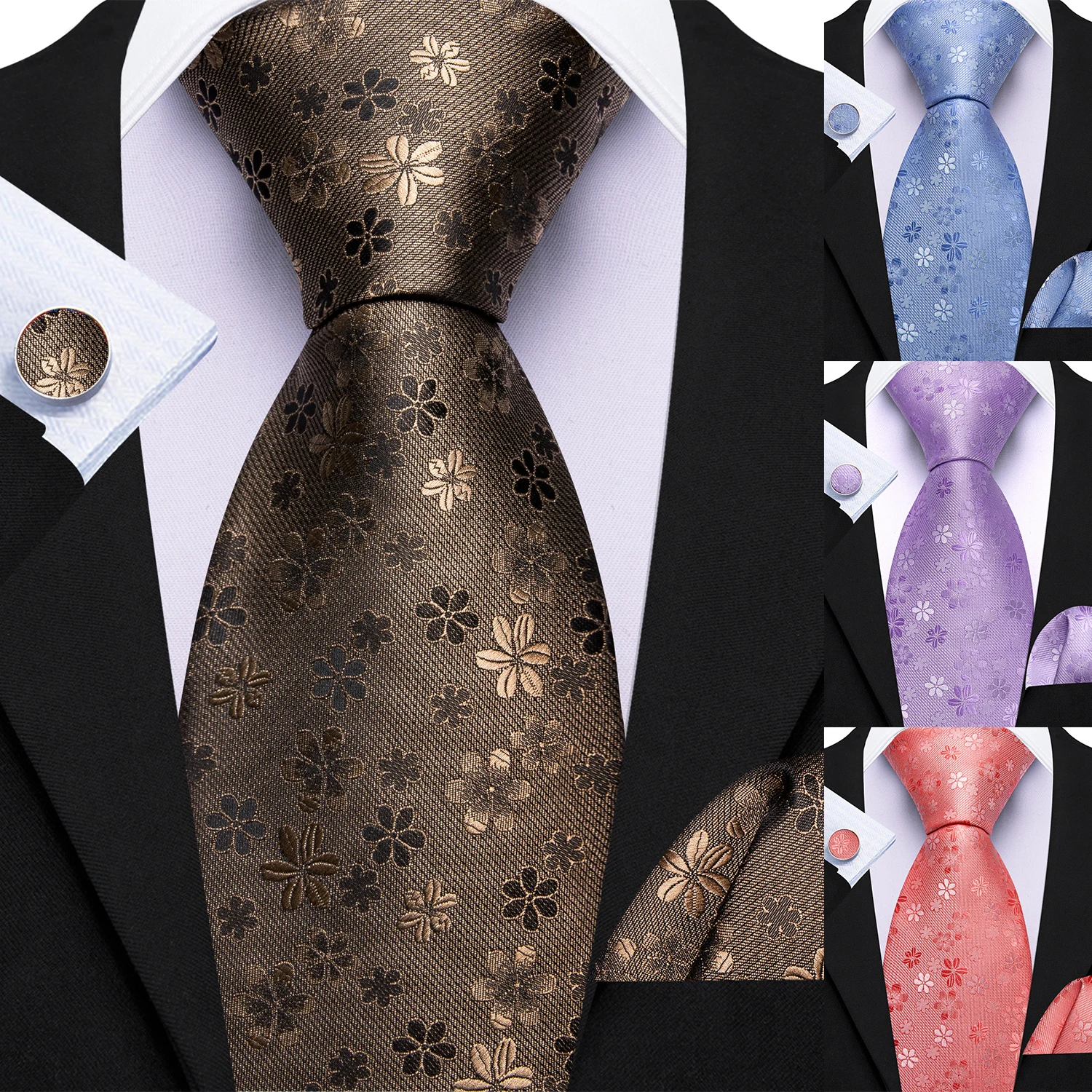 Mens Grooming Kit Luxury - Luxury Flower Woven Men Tie Set