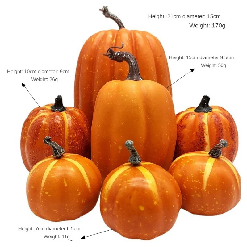 Thanksgiving Artificial Pumpkins Sets Assorted Big And Small Pumpkins Fake Pumpkins Farmhouse Fall Harvest Table Halloween Decor