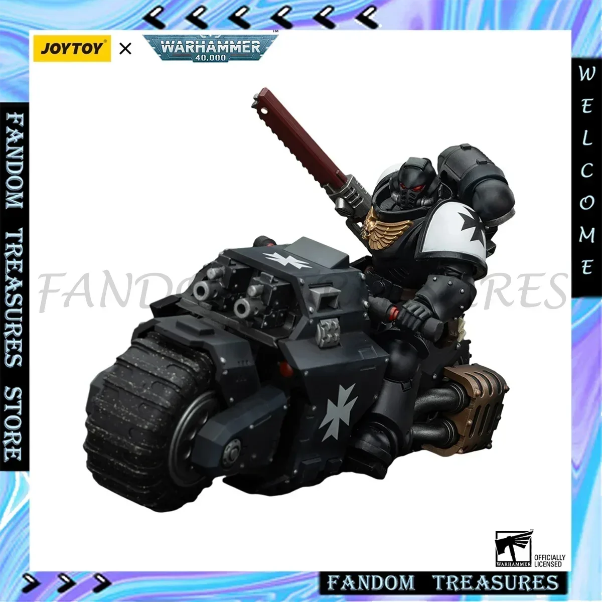 JOYTOY Warhammer 40k 1/18 Action Figurine Anime Space Marines Black Templars Outriders Brother Valtus Gk Figure Decor Model Toys