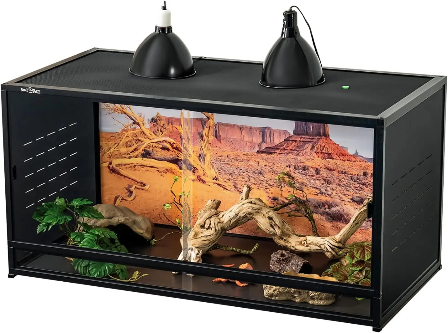 

120 Gallon, 48"x24"x24" Large Reptile Enclosure for Bearded Dragon and Ball Python,Snake Terrarium with Heavy Duty Screen