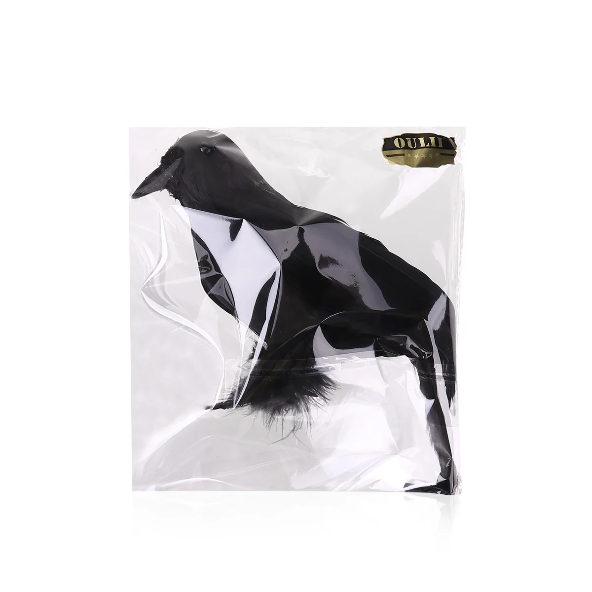 

Realistic Black Crow Prop Artificial Bird Decor for Halloween Haunted House Decoration Fall Winter Display with Bendable Wires
