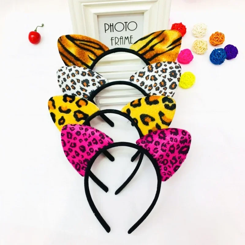 12 قطعة LED الحدث متوهجة أفخم مثير القط الثعلب ليوبارد آذان عقال الشعر فتاة حفلة الدعامة هدية عيد ميلاد زي الزفاف