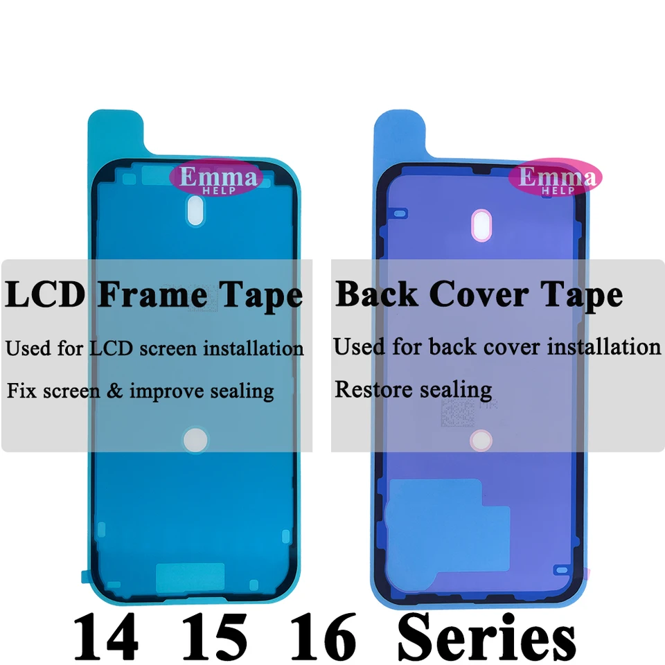 10 Piezas Adhesivo Impermeable para Cubierta Trasera y Laterales para iPhone 17 Pro Max 16 Plus 15, Pegamento para Batería y Reparación de Pantalla LCD 3