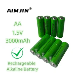 리모컨 전자 장난감용 AA 충전식 알카라인 배터리, LED 조명 면도기 라디오, 1.5V, 3000mah, 신제품