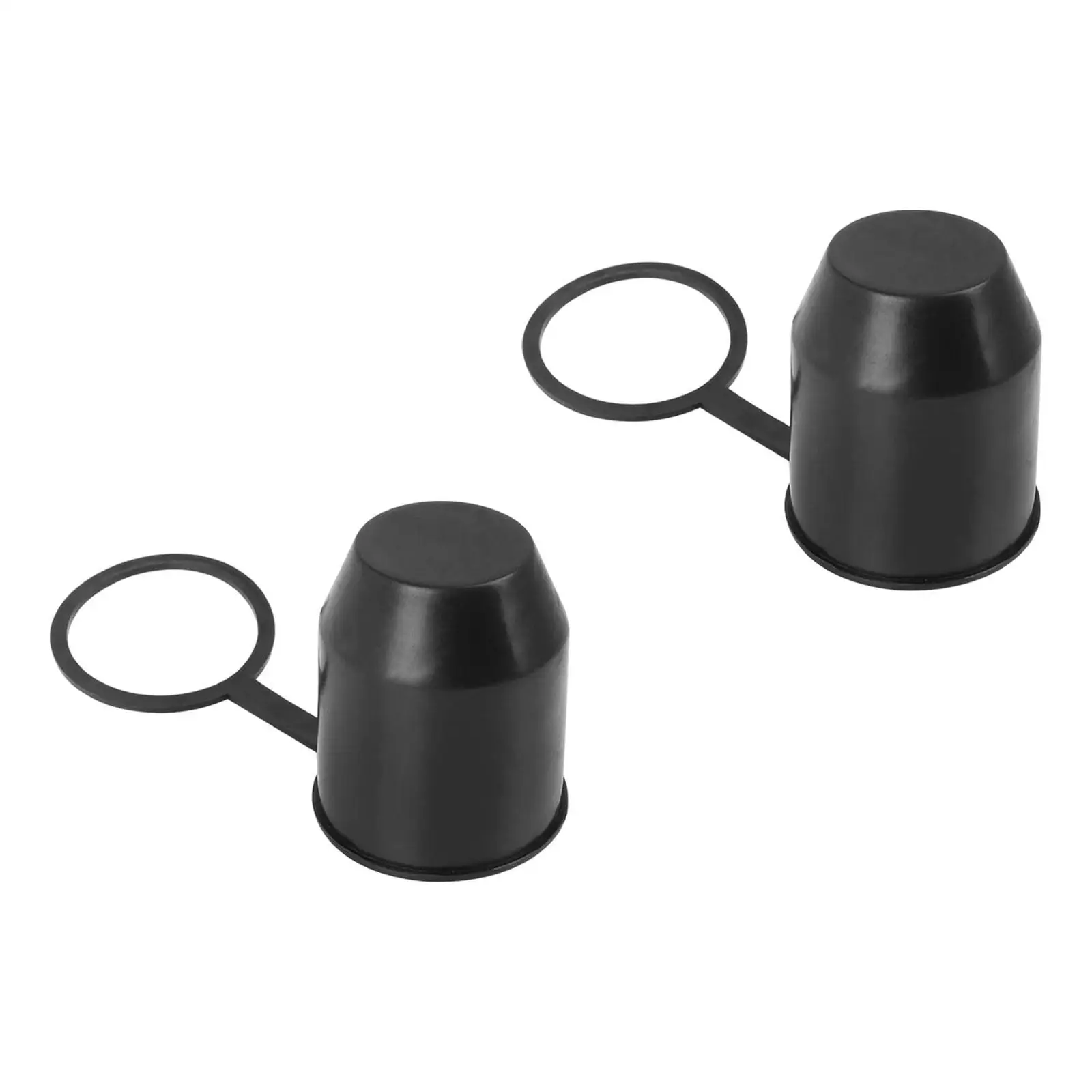 2x Tow Bar Ball Covers ,Trailer Towing Hitch Ball Caps, Universal Accessory Black Protect 50mm for Boat Truck Vehicle RV