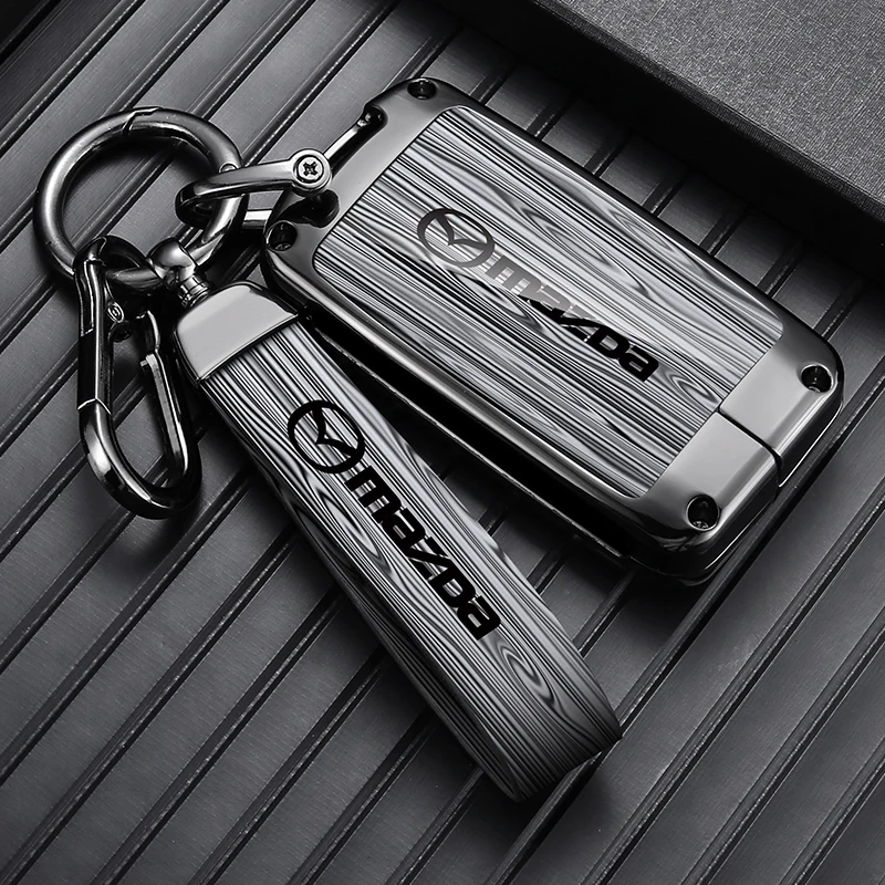 Leather Car Smart Key Case Cover Shell Fob For Mazda 3 Alexa CX-30 CX30 CX4 CX5 CX-5 CX-8 2019 2020 Keychain Auto Accessories