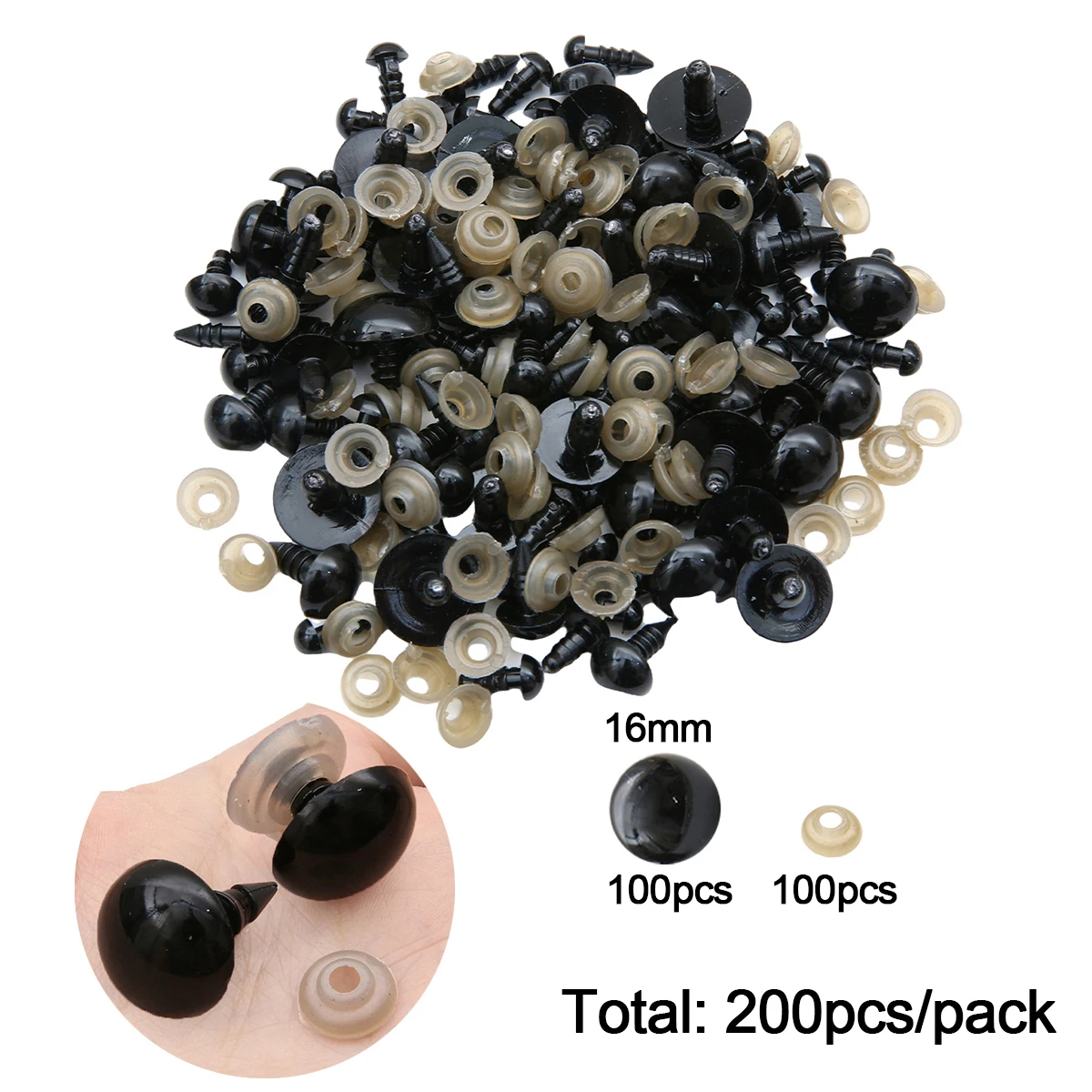 12-460 stuks 5-30mm Zwarte Plastic Veiligheidsogen Multi-Size Geschikt voor DIY Haakwerk Dierenogen Ambachtelijke Decoratie Accessoires