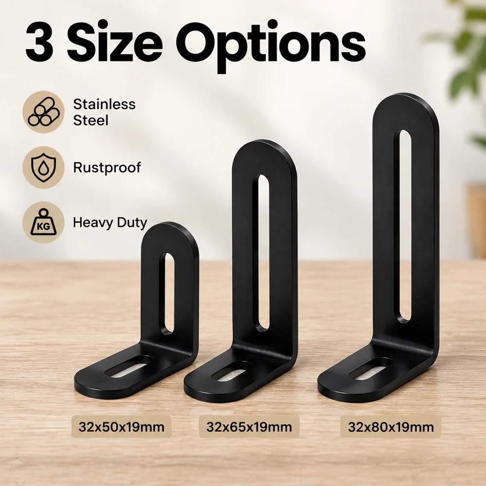 2-10Pcs Stainlesss Steel Furniture Fixer L-Shaped Shelf Bracket Connector, Adjustable Angle Code Long Hole Activity 90 Right Ang