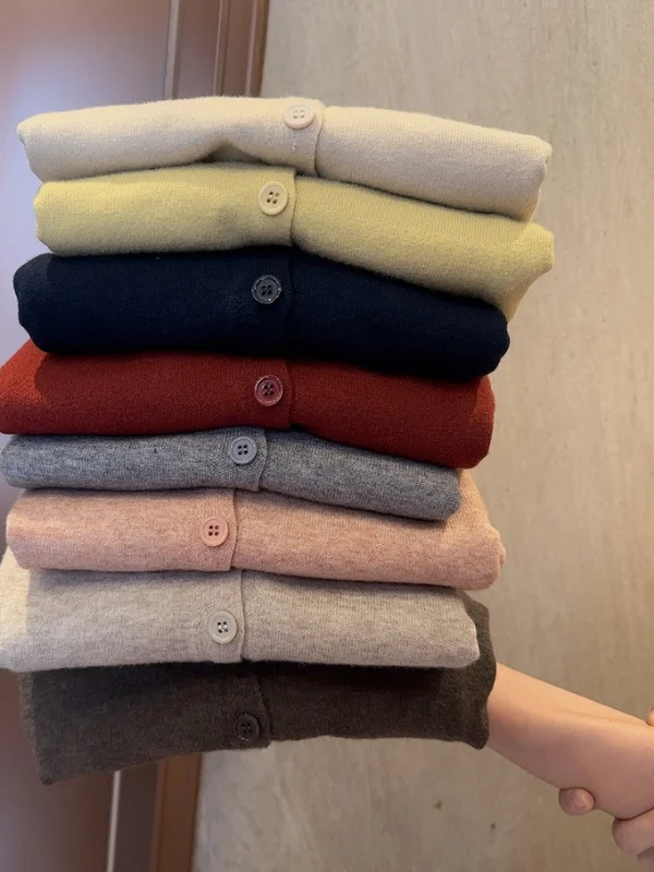 Vielseitige schlankmachende gestrickte offene Strickjacke für Damen, Faion 2025, Herbst-Winter, neue kleine Oberbekleidung, weiche Baumwolle, lang, Sve