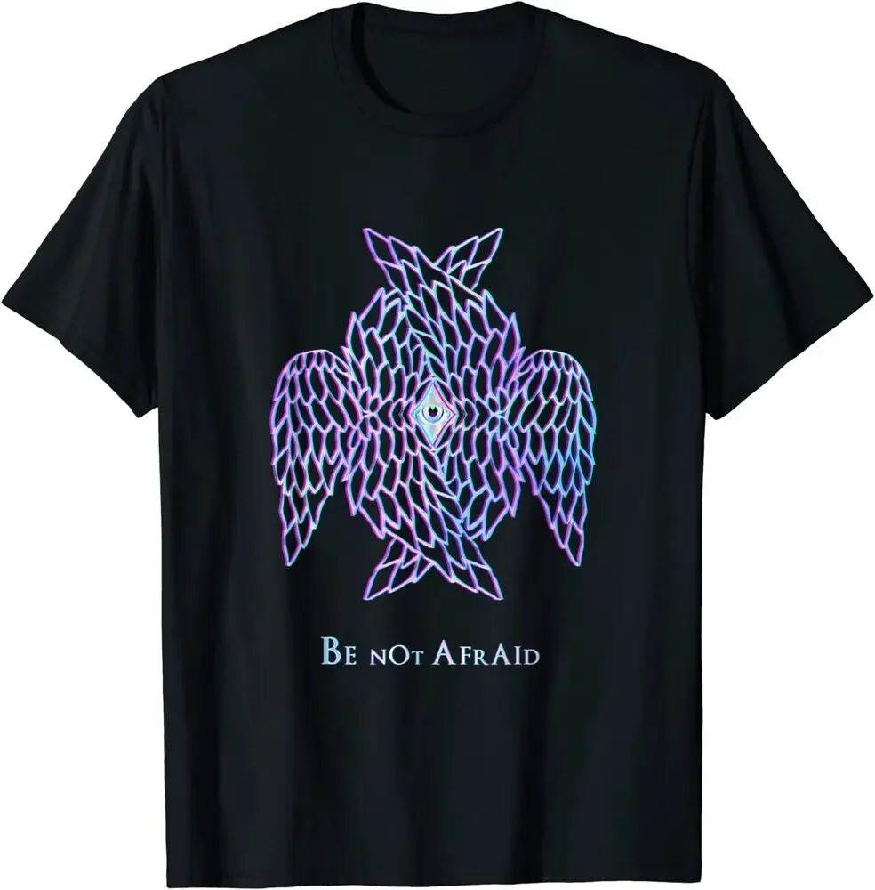 Biblically Accurate Angel Psychedelic Seraph Be Not Afraid T-Shirt  graphic t shirts  mens t shirts  COTTON Casual T-shirts