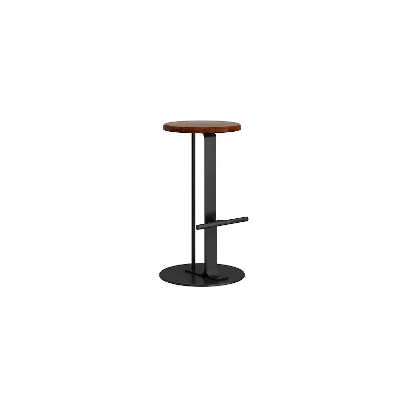 Japanese-style Simple Bar Chair Household Solid Wood Designer Stainless Steel Wrought Iron High Stool