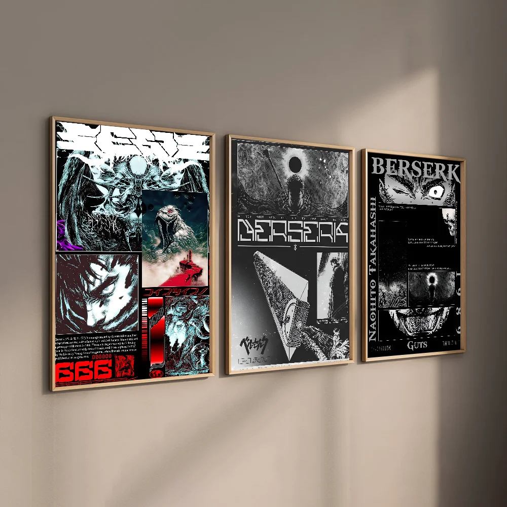 B-Berserk G-Guts Anime Poster HD art sticky wall waterproof home living room bedroom bar aesthetic decoration