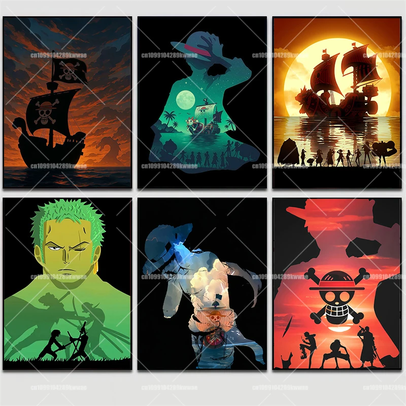 

Anime One Piece Luffy Zoro Sanji HD Art Poster Frameless Canvas Painting Classic Image Fan Collection Must-have Children's Gifts