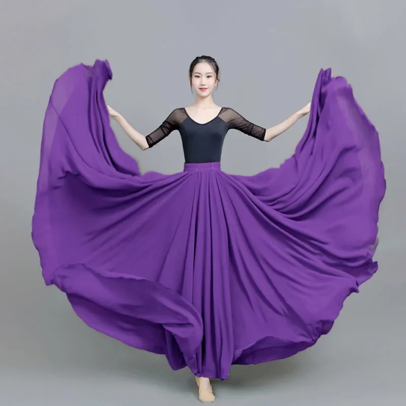 Falda de gasa variada para mujer, de corte amplio, ideal para practicar ballet, falda de gasa con vuelo de 720 grados, faldas largas de estilo gitano, ropa de bailarina para mujer, modelo 2551.