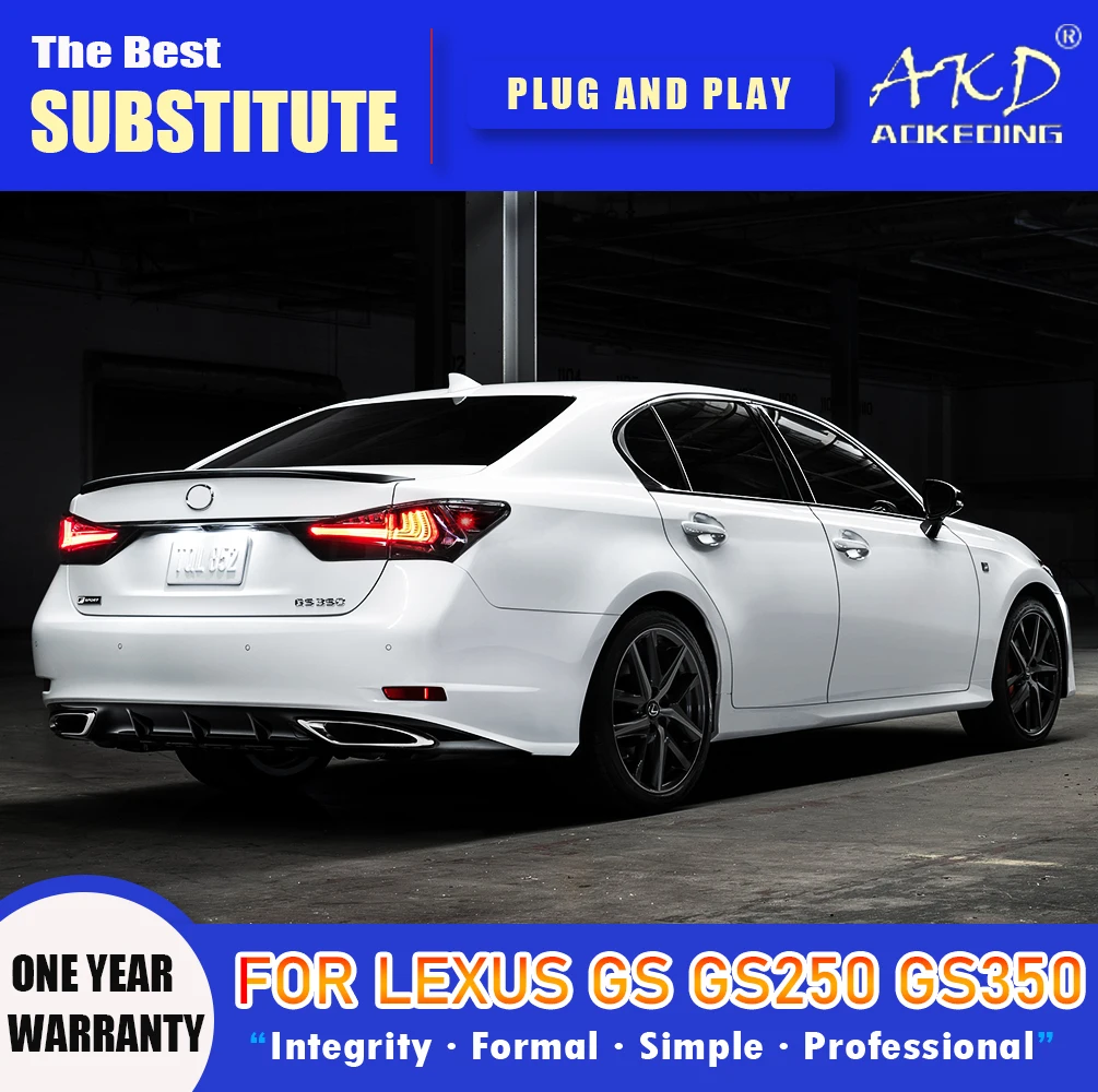 AKD Tail Lamp for Lexus GS GS250 GS350 LED Tail Light 2013-2020 GS200 GS300 GS Rear Fog Brake Turn Signal Automotive Accessories