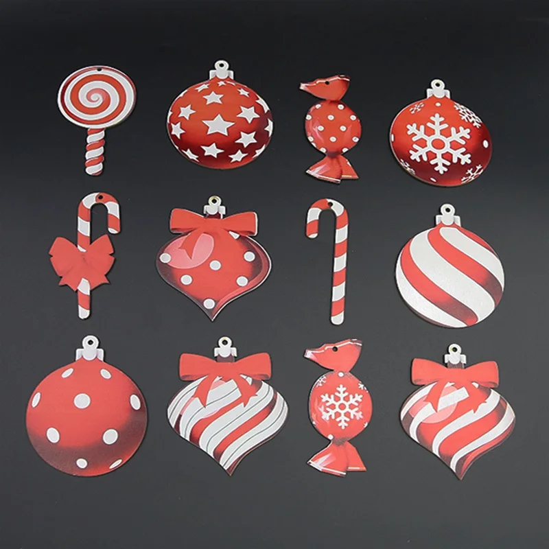 (12 Pieces/bag) Cute Little Pendants Christmas Lollipop Decoration Room New Year Holiday Decoration Scene Matching Pendant DIY