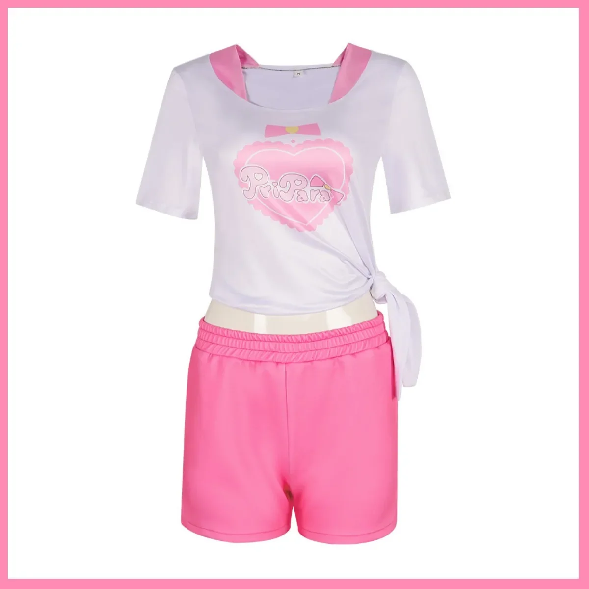 Anime Pripara Hojo Sophy Manaka Laala Cosplay Costume SoLaMi SMILE T-shirt Pink Shorts Uniform Woman Sexy Kawaii Carnival Suit