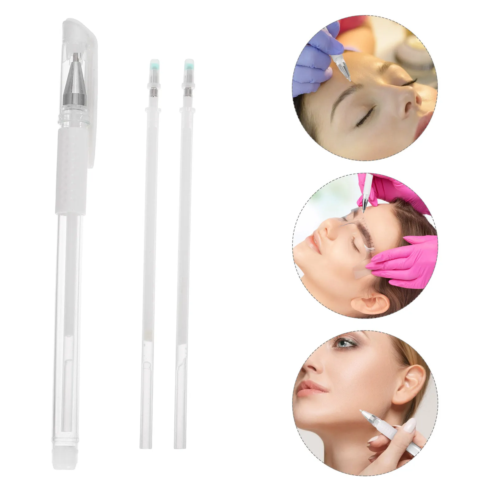 

Eyebrow Microblading Marker Pen Tattoo Stencil Pen White Pink Colors Skin Marker Eyebrow Mapping Precise Fine Lines