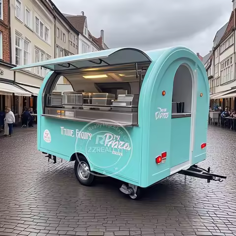 2.2m Mobile Kitchen Churros Caravan Coffee Cart Food Cart Bbq Food Truck Food Concession Trailer