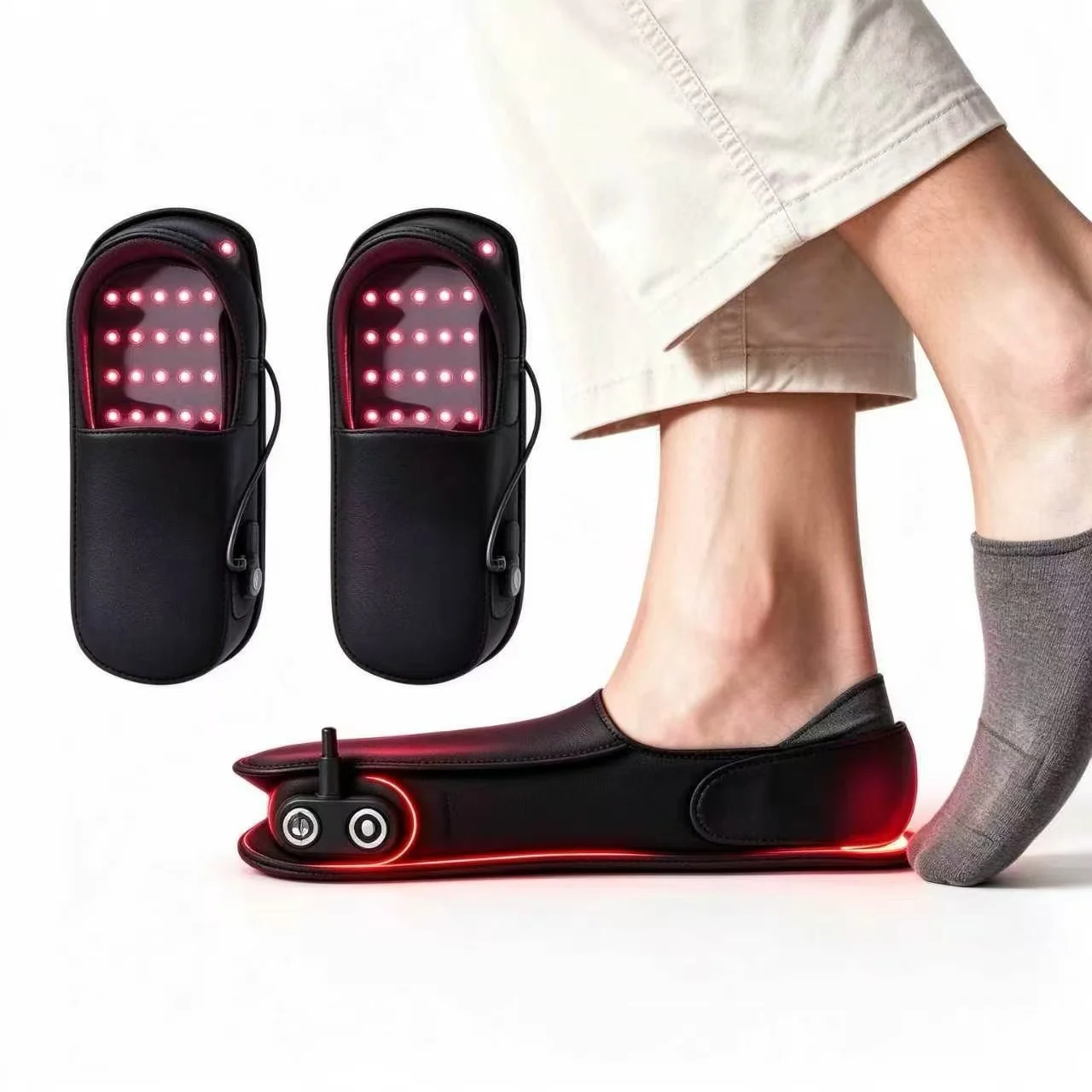 Red Infrared Light Therapy Slippers LEDs Foot Pain Relief Comfortable for Toes Instep Joint Soothing 660nm 850nm Device