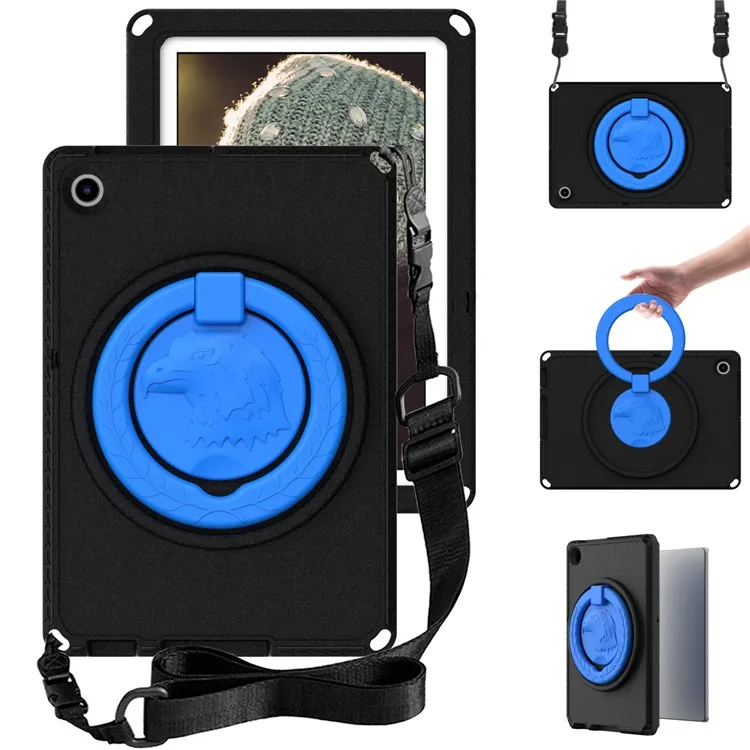 

For Lenovo Tab M10 (Gen 3) Hand Grip Kickstand Tablet Case Anti-drop EVA+PC Tablet Cover - Black