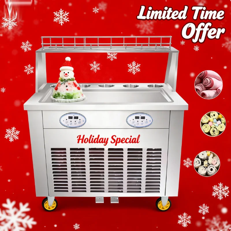 

Горячая продажа, автоматическая большая фритюрница для льда с 5-бочками машины для формования рулетов мороженого