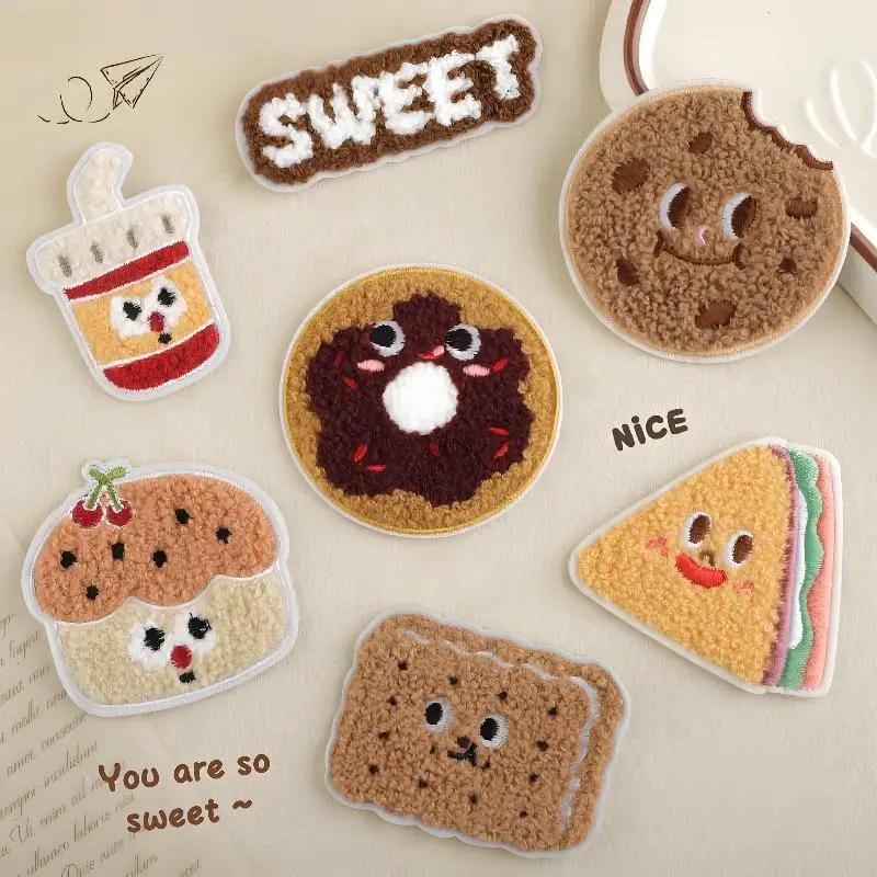 

Iron on Embroidered Fabric Badge Patch Self Adhesive French Frie for Clothing DIY Apparel Accessories