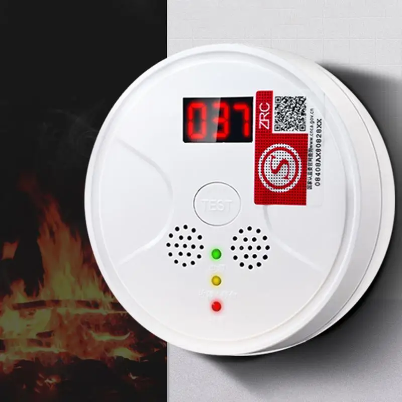 Carbon Monoxide Alarm Travel CO Alarm Battery-Powered CO Warning Monitor Portable CO Alarm Detector With Digital Display & Sound