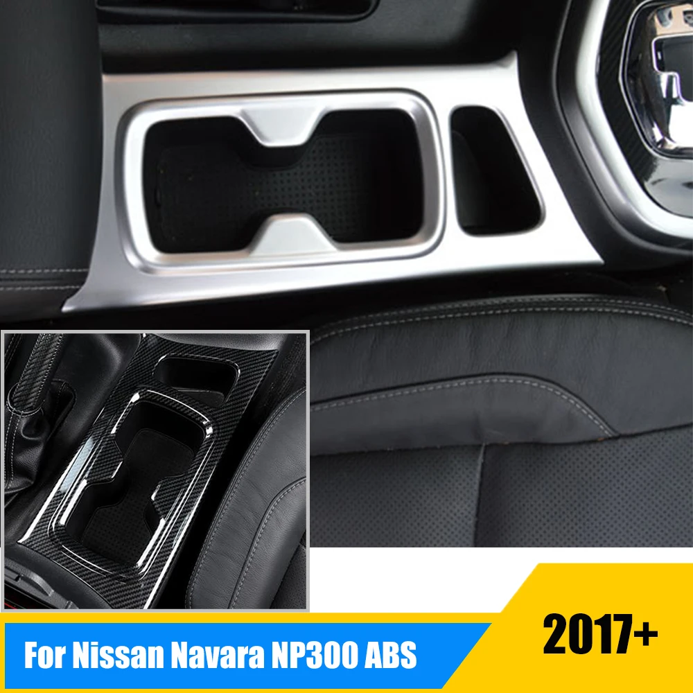 

For Nissan Navara NP300 accessories 2017 2018 2019 ABS Plastic Car Front water cup frame decoration strip Cover Trim Car Styling