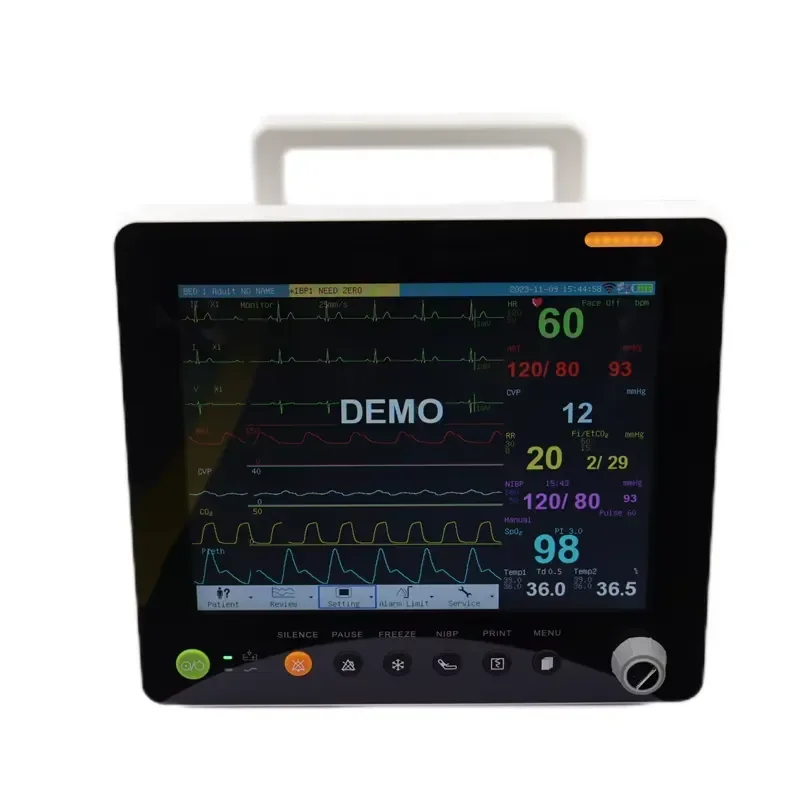 Factory Price! 12.1 Inch Portable Patient Monitor with Touch Screen Multiparameter Monitoring Equipment Electric Power Source