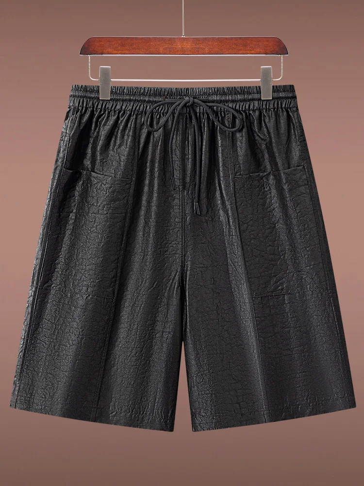 Pantalones Cortos de Seda de Doble Cara para Hombre, Estilo Deportivo, Corte Holgado, Casual, Tela de Seda Khadi, Moda Urbana...